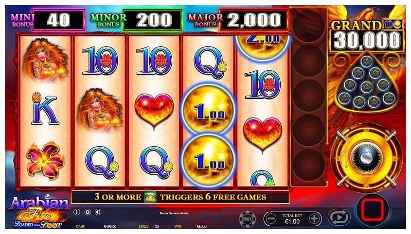 Arabian Fire Loaded with Loot slot game by Ainsworth