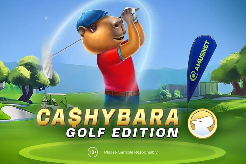 Cashybara Golf Edition slot game by Amusnet