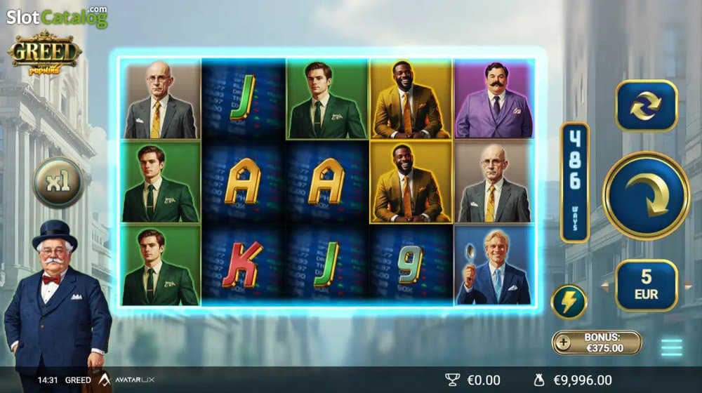 Greed slot game by AvatarUX