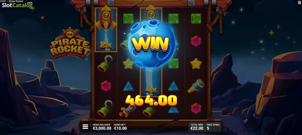 Pirate Rocket slot game by Backseat Gaming