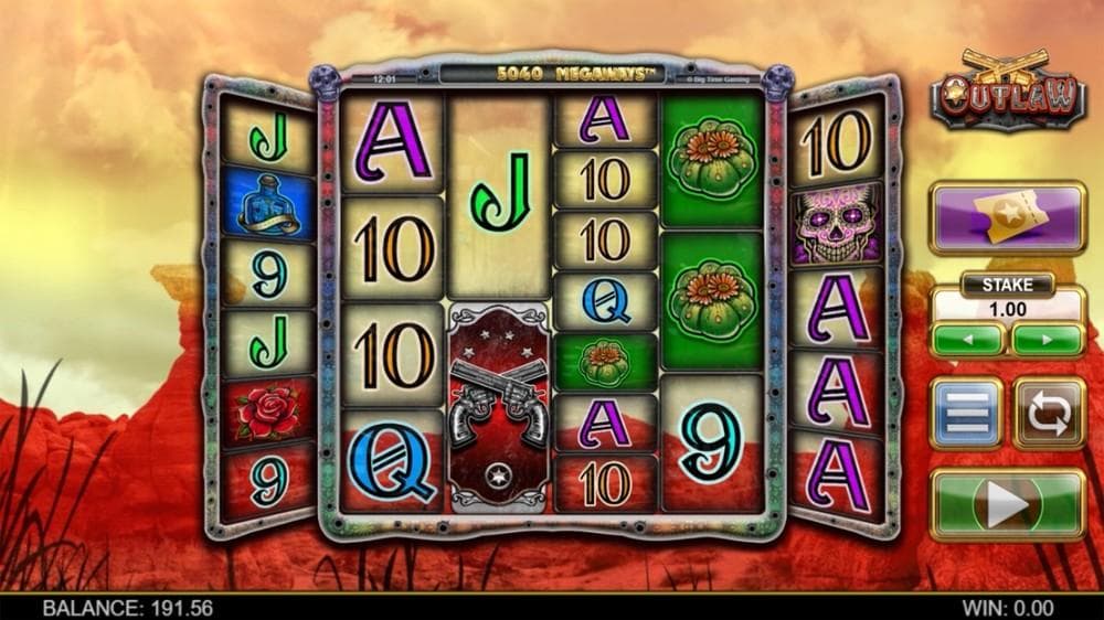 Outlaw Megaways slot game by Big Time Gaming