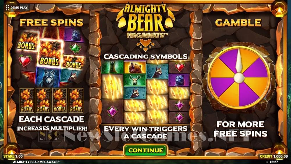 Almighty Bear Megaways slot game by Blueprint Gaming