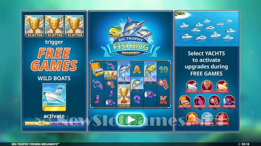 Big Trophy Fishing Megaways slot game by Blueprint Gaming