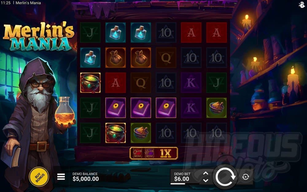 Merlin’s Mania slot game by Bullshark Games
