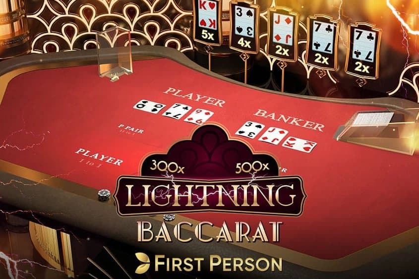 First Person Lightning Baccarat slot game by Evolution