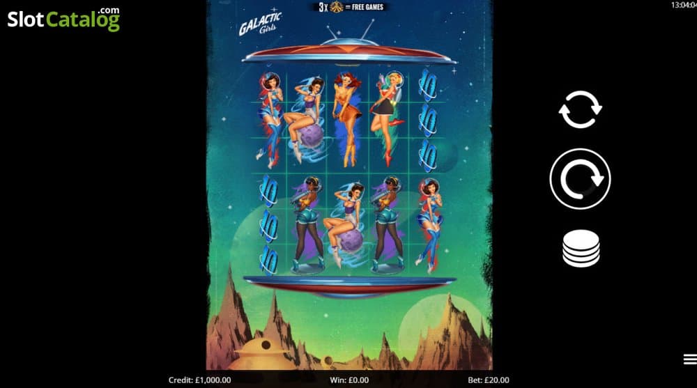 Galactic Girls slot game by Eyecon