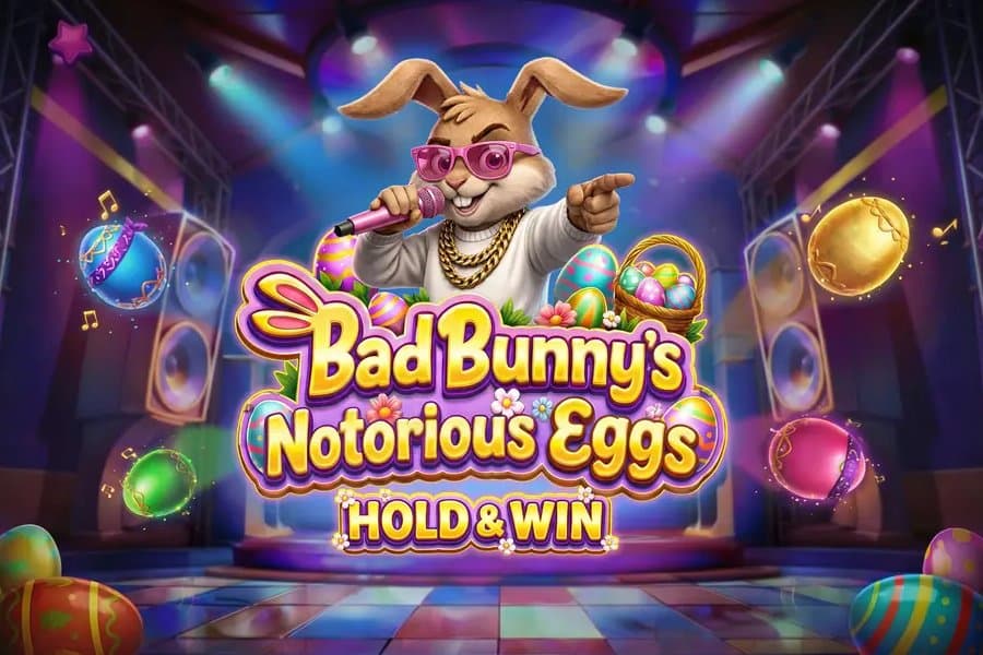 Bad Bunny's Notorious Eggs slot game by GameTimeTec