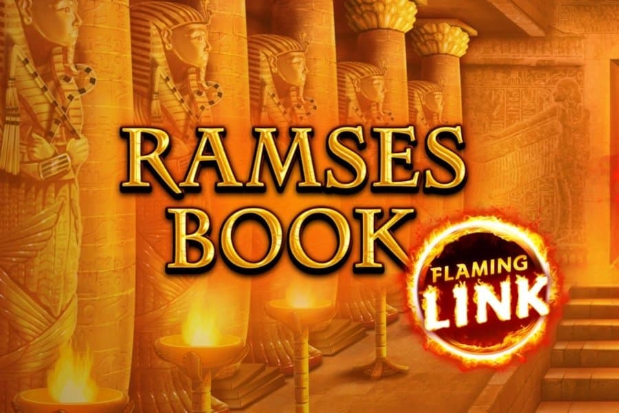 Ramses Book Flaming Link slot game by Gamomat