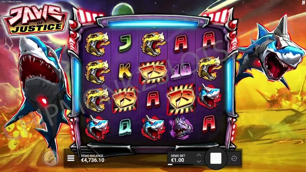 Jaws of Justice slot game by Hacksaw Gaming