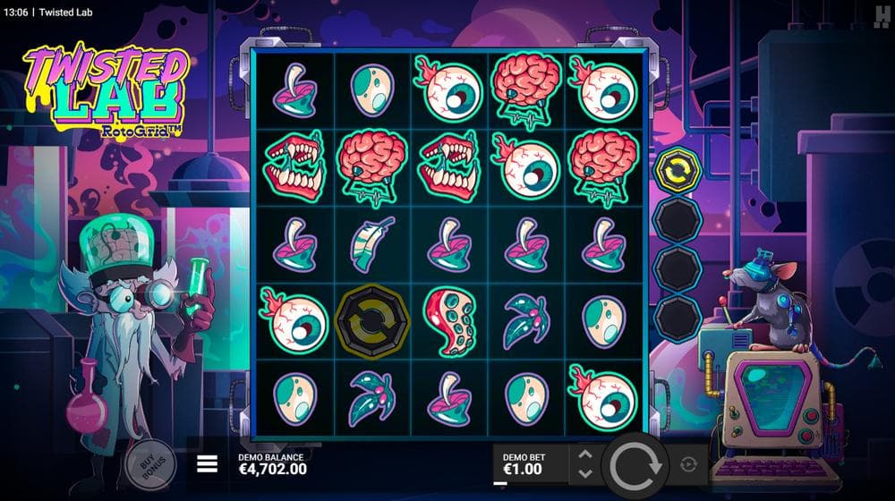 Twisted Lab RotoGrid slot game by Hacksaw Gaming