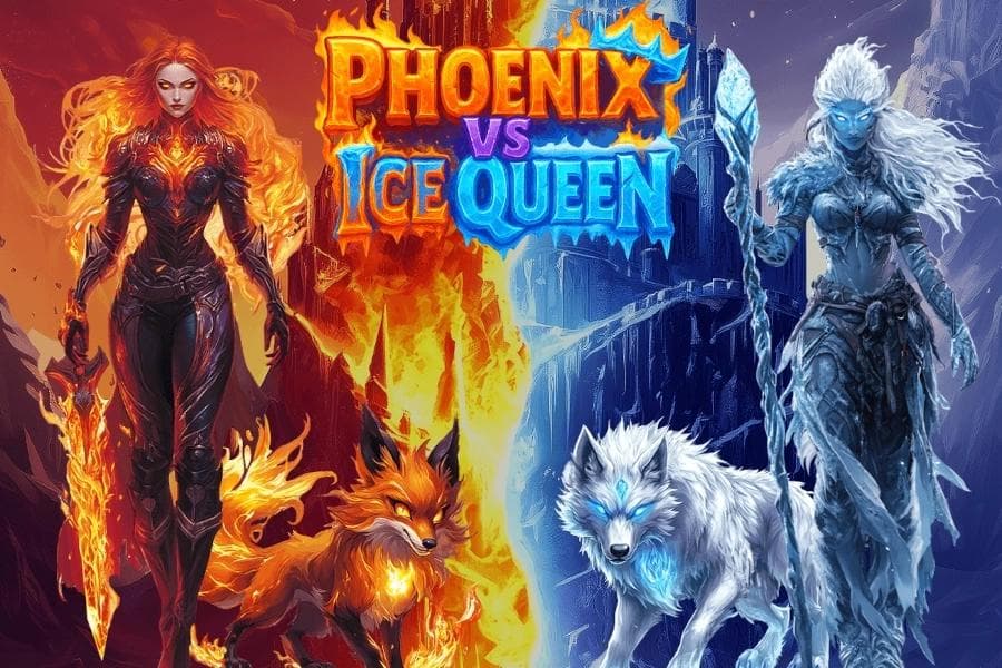 Phoenix vs Ice Queen slot game by HeronBYTE