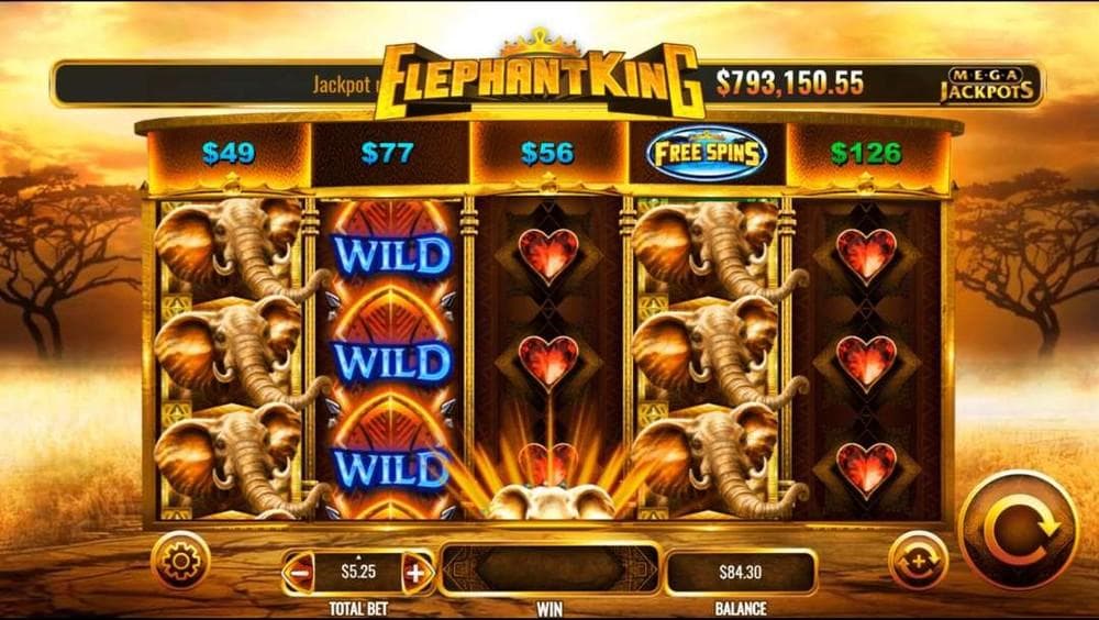 Elephant King MegaJackpots slot game by IGT