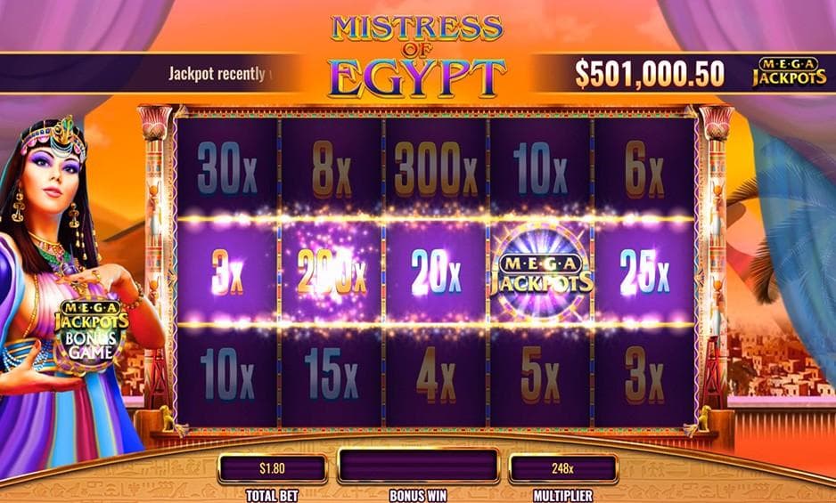 Mistress of Egypt MegaJackpots slot game by IGT