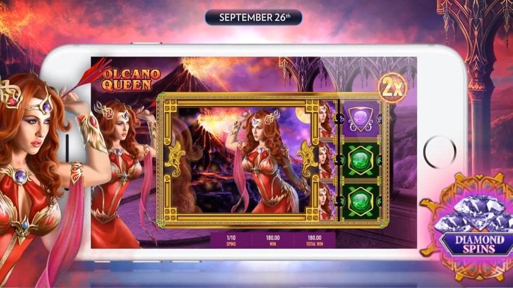 Volcano Queen: Diamond Spins slot game by IGT