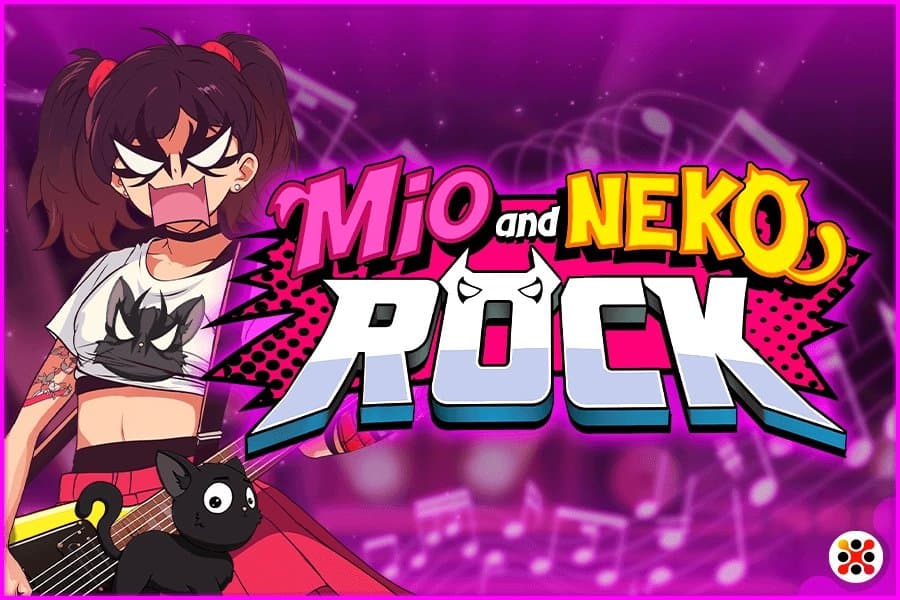 Mio and Neko Rock slot game by Mancala Gaming