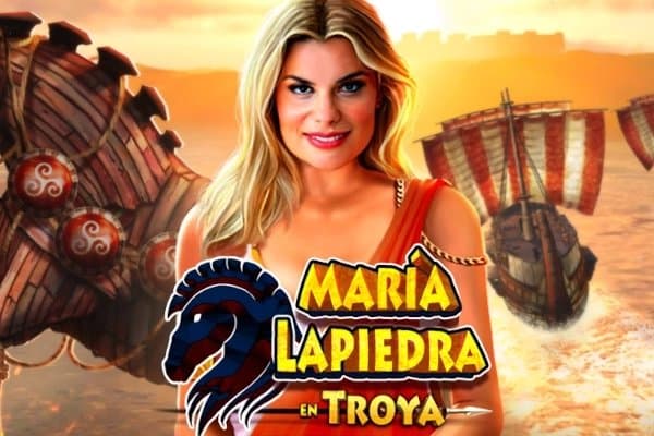 Maria Lapiedra en Troya slot game by MGA
