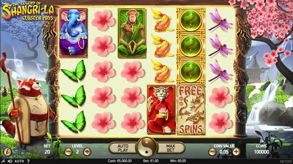 The Legend of Shangri-La: Cluster Pays slot game by NetEnt