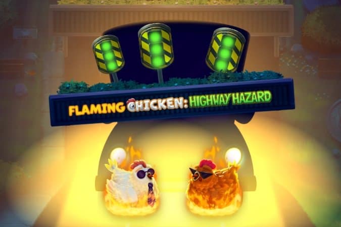 Flaming Chicken Highway Hazard slot game by Octoplay