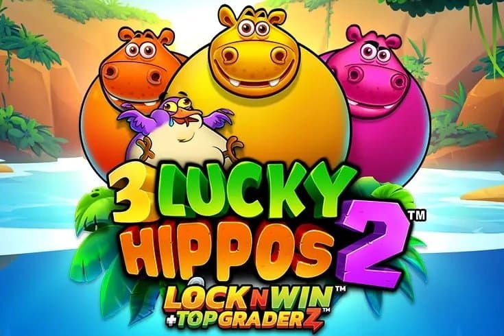 3 Lucky Hippos 2 slot game by PearFiction