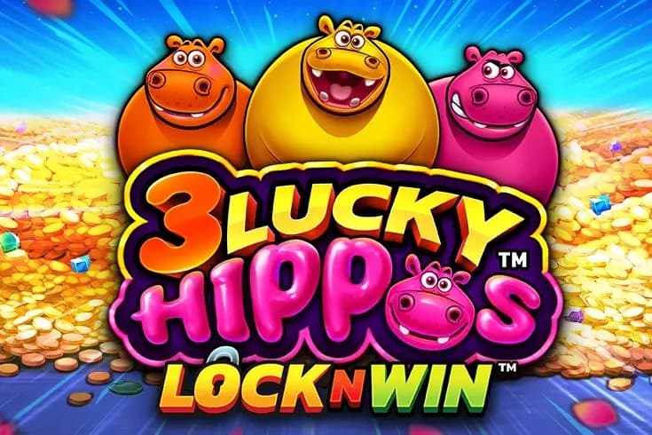 3 Lucky Hippos slot game by PearFiction