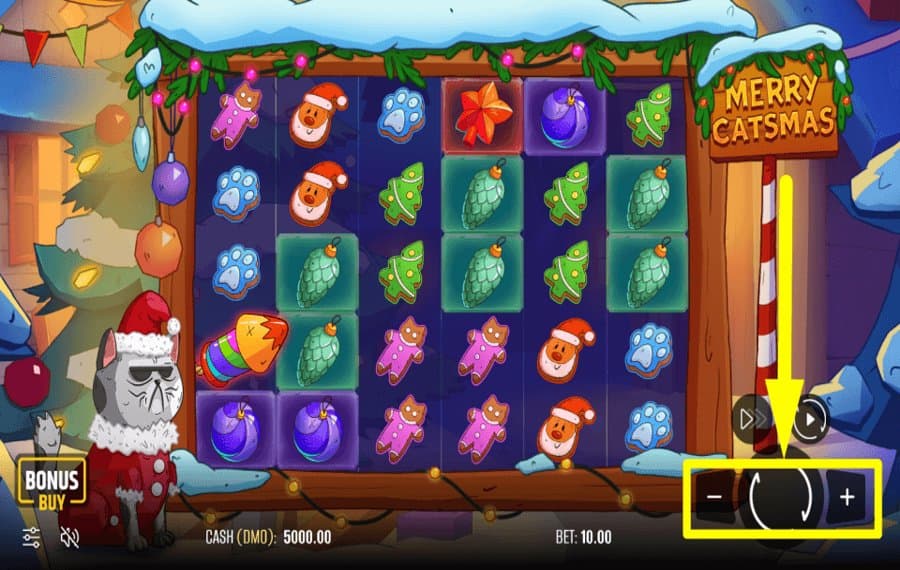 Merry Catsmas slot game by Pixmove Games