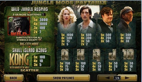 King Kong slot game by Playtech