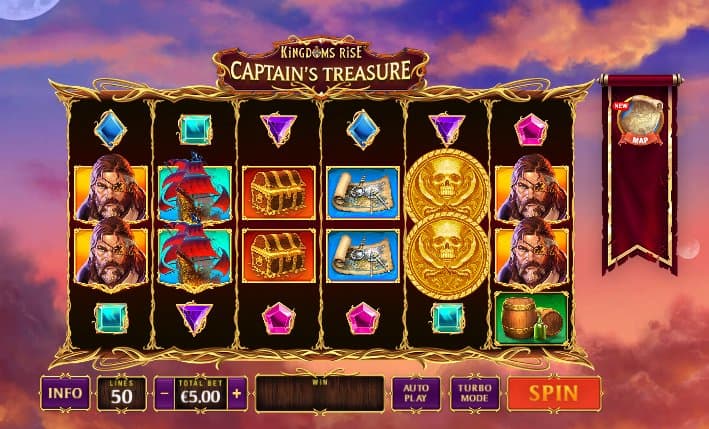 Kingdoms Rise: Captain’s Treasure slot game by Playtech