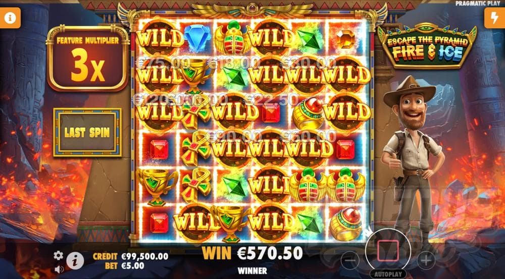 Escape the Pyramid Fire & Ice slot game by Pragmatic Play