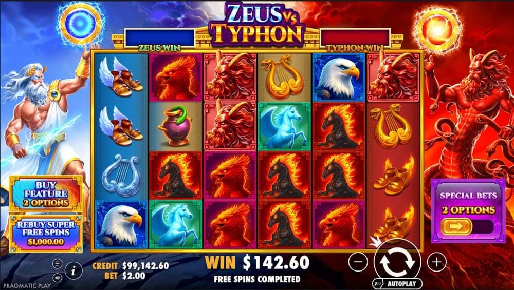 Zeus vs Typhon slot game by Pragmatic Play