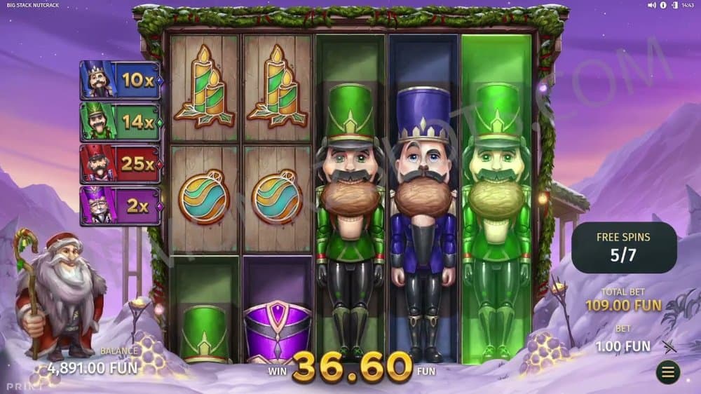 Big Stack Nutcrack slot game by Print Studios