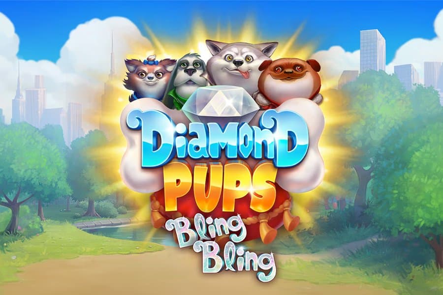 Diamond Pups Bling Bling slot game by RAW iGaming