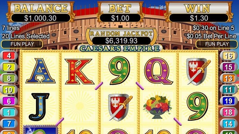 Caesar's Empire slot game by RTG