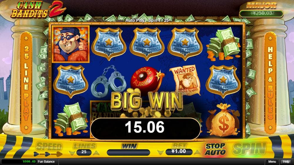 Cash Bandits 2 slot game by RTG
