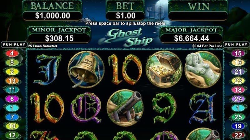 Ghost Ship slot game by RTG