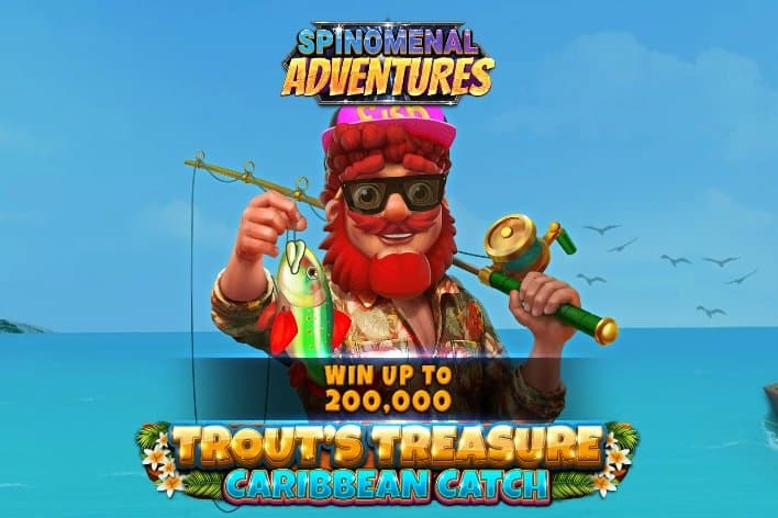 Trout's Treasure Caribbean Catch slot game by Spinomenal