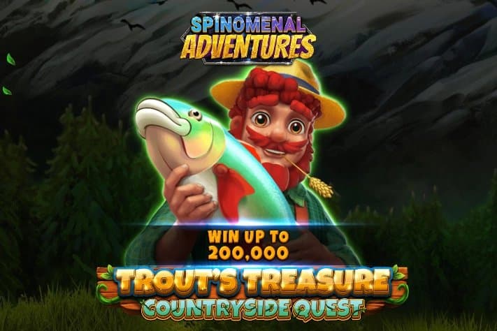 Trout's Treasure Countryside Quest slot game by Spinomenal
