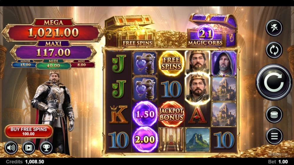 Avalon 3 slot game by Stormcraft Studios