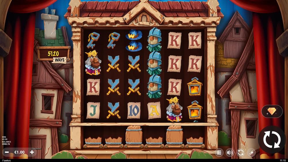 Fawkes slot game by Wicked Games