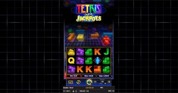 Tetris Super Jackpots slot game by WMS