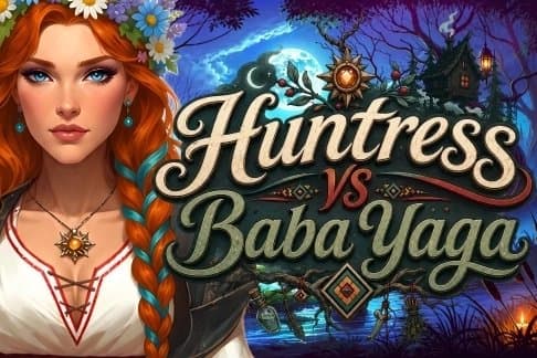 Huntress vs Baba Yaga slot game by Mascot Gaming