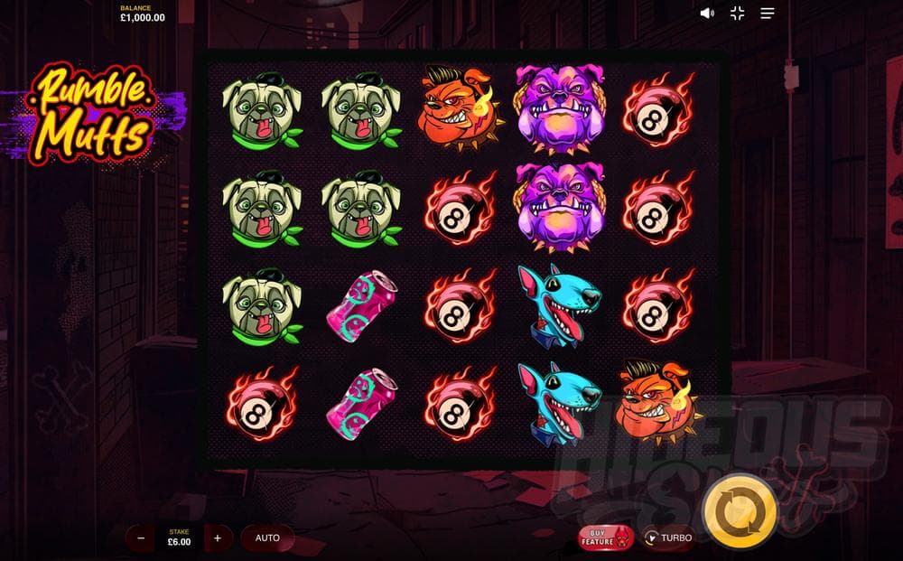 Rumble Mutts slot game by Max Win Gaming