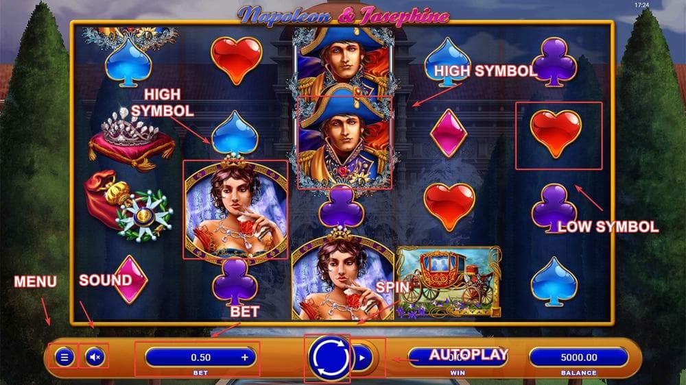 Napoleon and Josephine slot game by WMS
