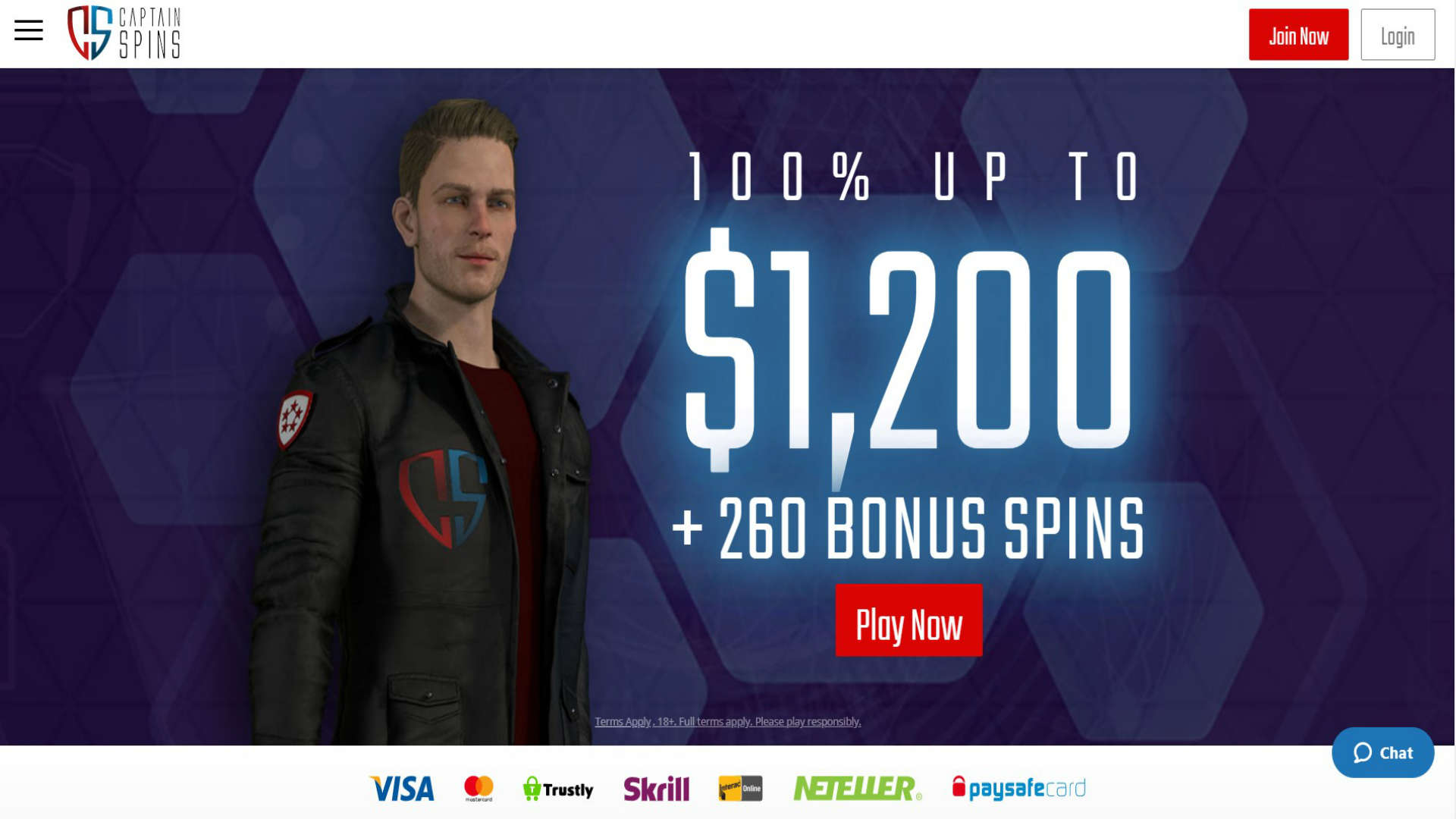 Captain Spins Casino screenshot